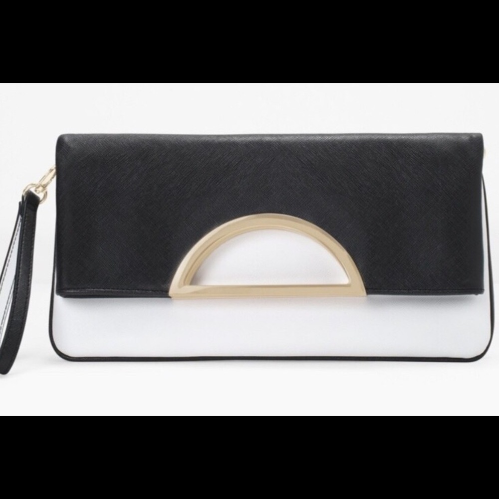 WHBM Saffiano Foldover Clutch